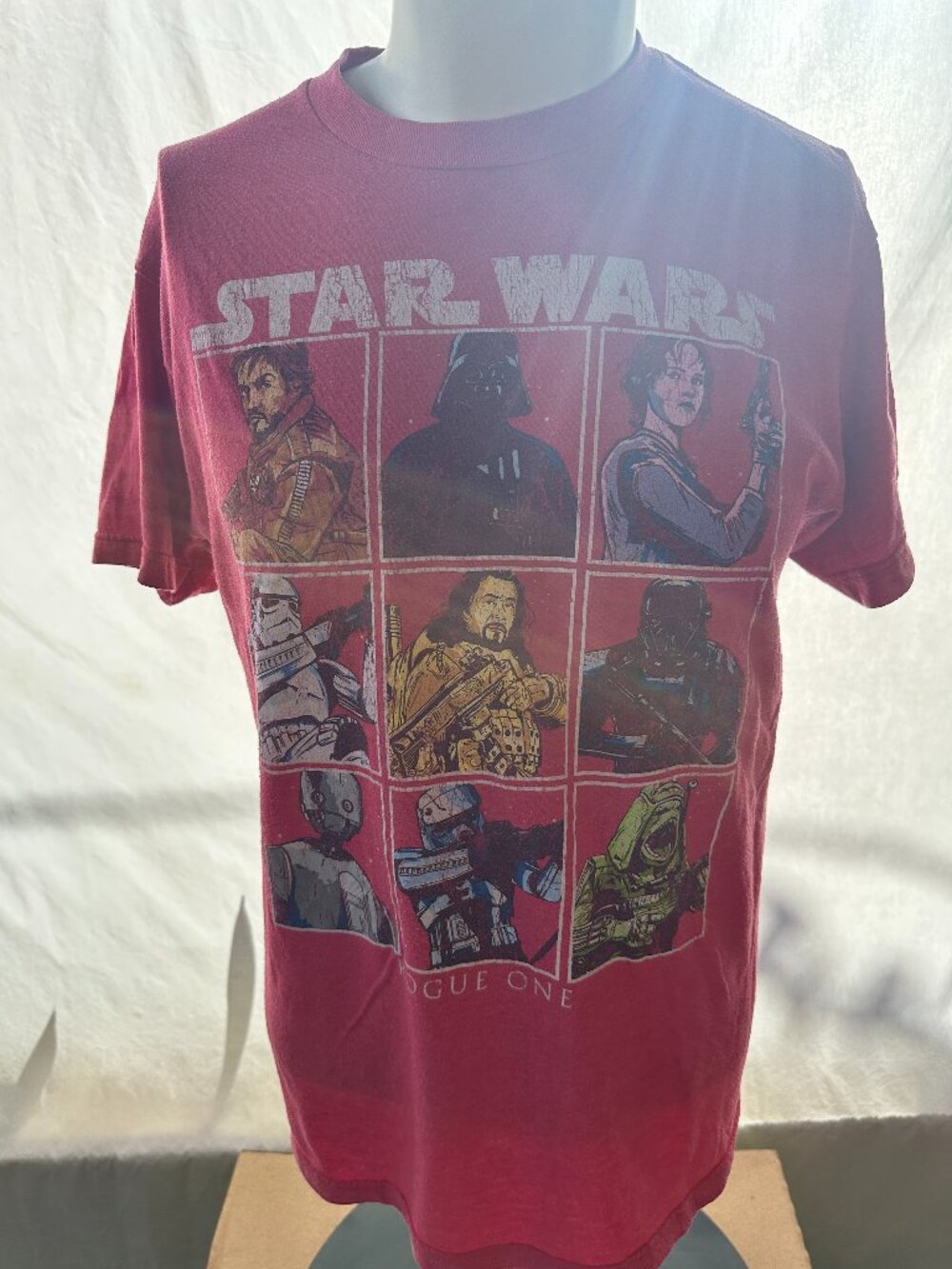 Star Wars Rogue One Andor Jyn Chirrut Imwe Men's Red Shirt Medium Cotton Polyest